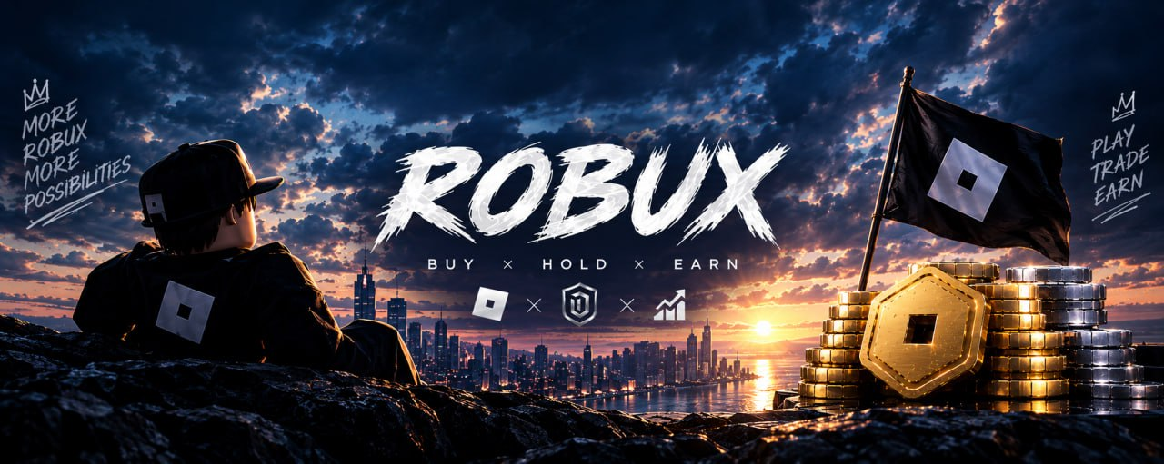 Cinematic $ROBUX skyline at sunset